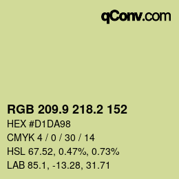 カラーコード: RGB 209.9 218.2 152 | qconv.com