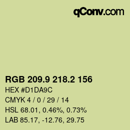 カラーコード: RGB 209.9 218.2 156 | qconv.com