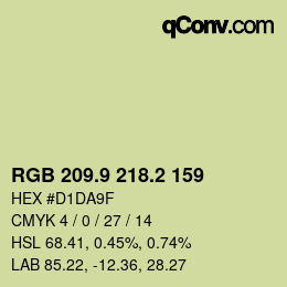 カラーコード: RGB 209.9 218.2 159 | qconv.com