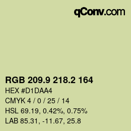 Color code: RGB 209.9 218.2 164 | qconv.com
