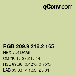 Color code: RGB 209.9 218.2 165 | qconv.com