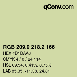 Color code: RGB 209.9 218.2 166 | qconv.com