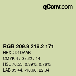 Color code: RGB 209.9 218.2 171 | qconv.com