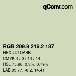 Color code: RGB 209.9 218.2 187 | qconv.com