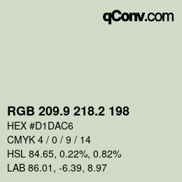 カラーコード: RGB 209.9 218.2 198 | qconv.com