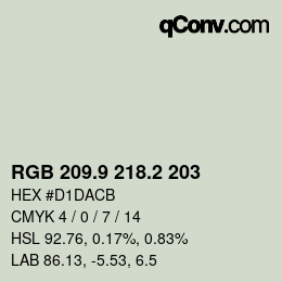 カラーコード: RGB 209.9 218.2 203 | qconv.com