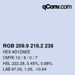 カラーコード: RGB 209.9 218.2 238 | qconv.com