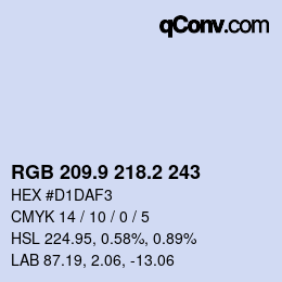 Color code: RGB 209.9 218.2 243 | qconv.com