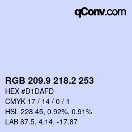 Color code: RGB 209.9 218.2 253 | qconv.com