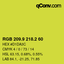 カラーコード: RGB 209.9 218.2 60 | qconv.com