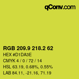 カラーコード: RGB 209.9 218.2 62 | qconv.com