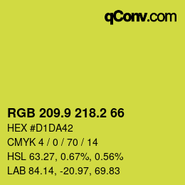 カラーコード: RGB 209.9 218.2 66 | qconv.com
