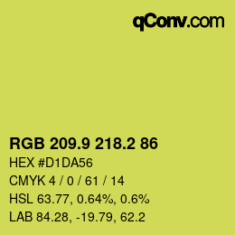 カラーコード: RGB 209.9 218.2 86 | qconv.com