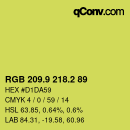 カラーコード: RGB 209.9 218.2 89 | qconv.com
