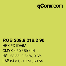 カラーコード: RGB 209.9 218.2 90 | qconv.com