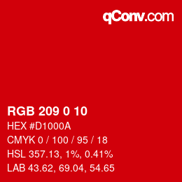 Color code: RGB 209 0 10 | qconv.com