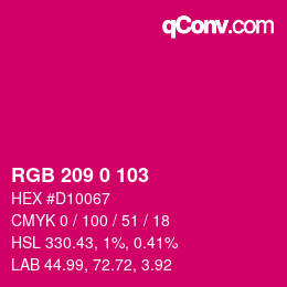 Color code: RGB 209 0 103 | qconv.com
