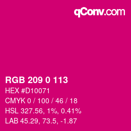 Color code: RGB 209 0 113 | qconv.com
