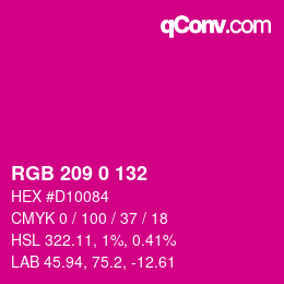 Color code: RGB 209 0 132 | qconv.com