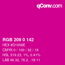 Color code: RGB 209 0 142 | qconv.com