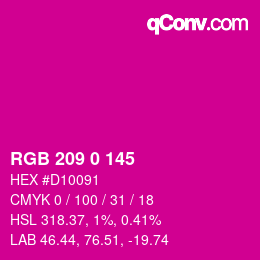 Color code: RGB 209 0 145 | qconv.com