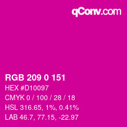 Color code: RGB 209 0 151 | qconv.com