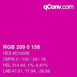 Color code: RGB 209 0 158 | qconv.com