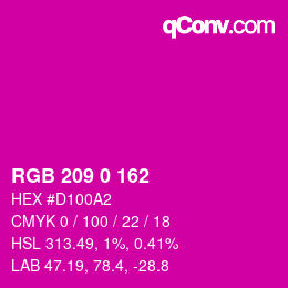 Color code: RGB 209 0 162 | qconv.com