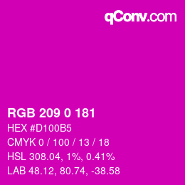 カラーコード: RGB 209 0 181 | qconv.com
