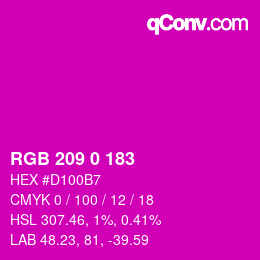 Color code: RGB 209 0 183 | qconv.com