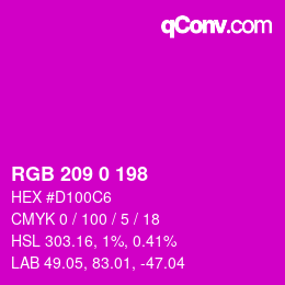 Color code: RGB 209 0 198 | qconv.com