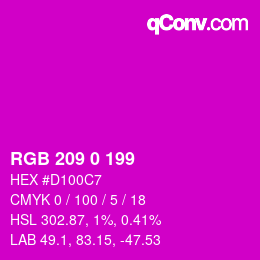 Color code: RGB 209 0 199 | qconv.com