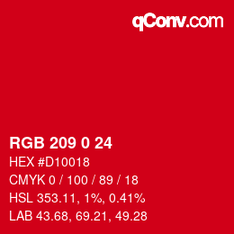 Color code: RGB 209 0 24 | qconv.com