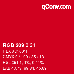 Color code: RGB 209 0 31 | qconv.com