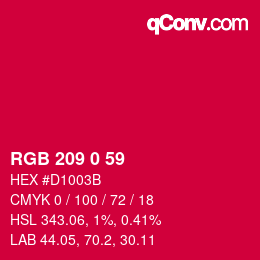 Color code: RGB 209 0 59 | qconv.com