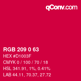 Color code: RGB 209 0 63 | qconv.com