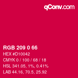 颜色代码: RGB 209 0 66 | qconv.com