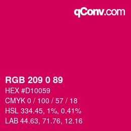 Color code: RGB 209 0 89 | qconv.com