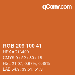 颜色代码: RGB 209 100 41 | qconv.com