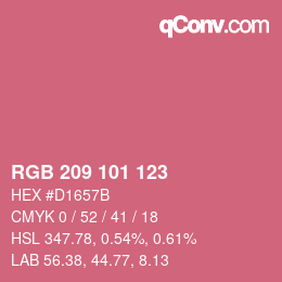 颜色代码: RGB 209 101 123 | qconv.com