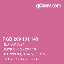 Color code: RGB 209 101 148 | qconv.com