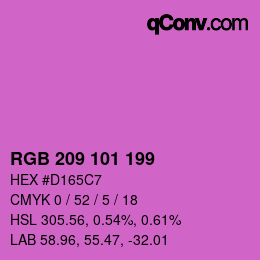 Color code: RGB 209 101 199 | qconv.com