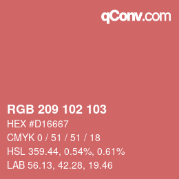 Color code: RGB 209 102 103 | qconv.com