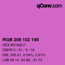 Color code: RGB 209 102 199 | qconv.com