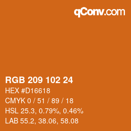 カラーコード: RGB 209 102 24 | qconv.com
