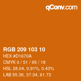 颜色代码: RGB 209 103 10 | qconv.com
