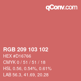 カラーコード: RGB 209 103 102 | qconv.com