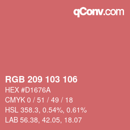 Color code: RGB 209 103 106 | qconv.com