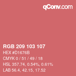 Color code: RGB 209 103 107 | qconv.com