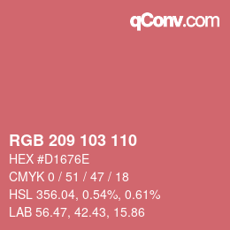 カラーコード: RGB 209 103 110 | qconv.com